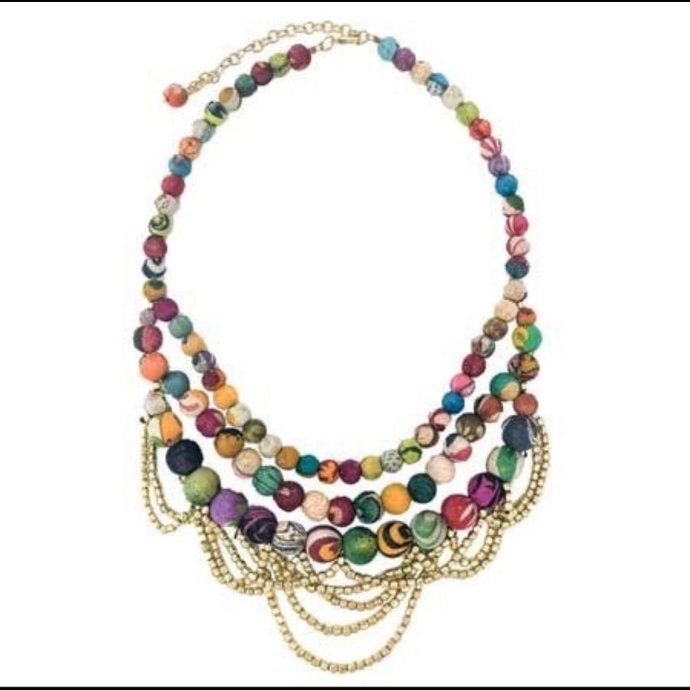 World Finds Tangled Kantha Necklace ✨ - Picture 1 of 11
